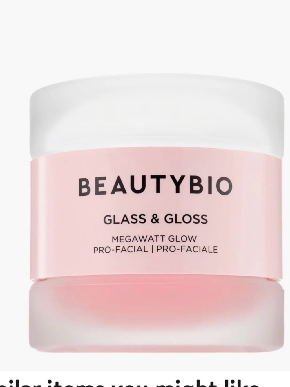 BeautyBio Glass & Gloss Megawatt Glow Facial exfoliant and super hydration